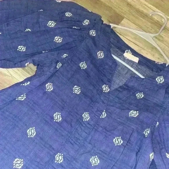 💜 Blue & White XS/Extra Small 3/4 Sleeve - Picture 2 of 4